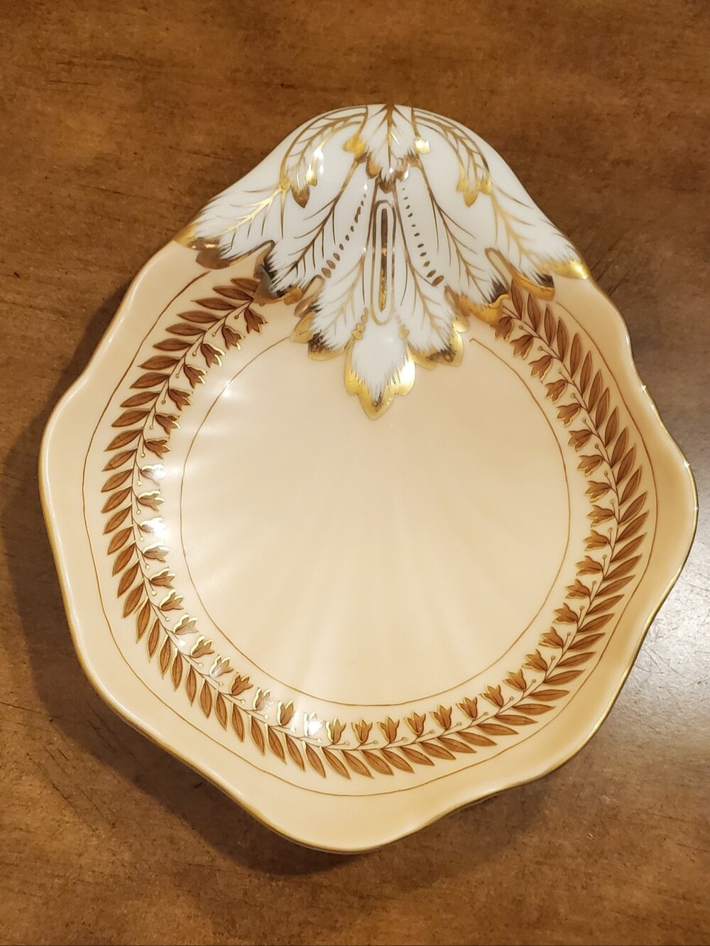 Decorative Elegant Plate/Functional/ Collectible. Cream and Gold By Andrea Shell